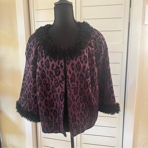Lavender & Honey Chic Leopard Print Jacket Cape